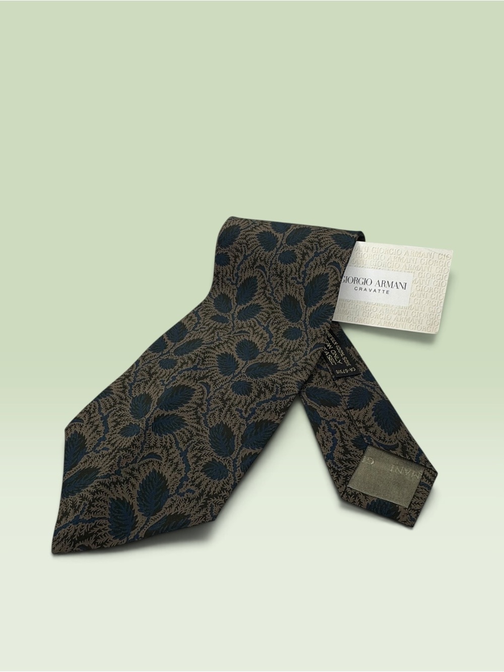 Georgio Armani Silk Vintage Green Tie